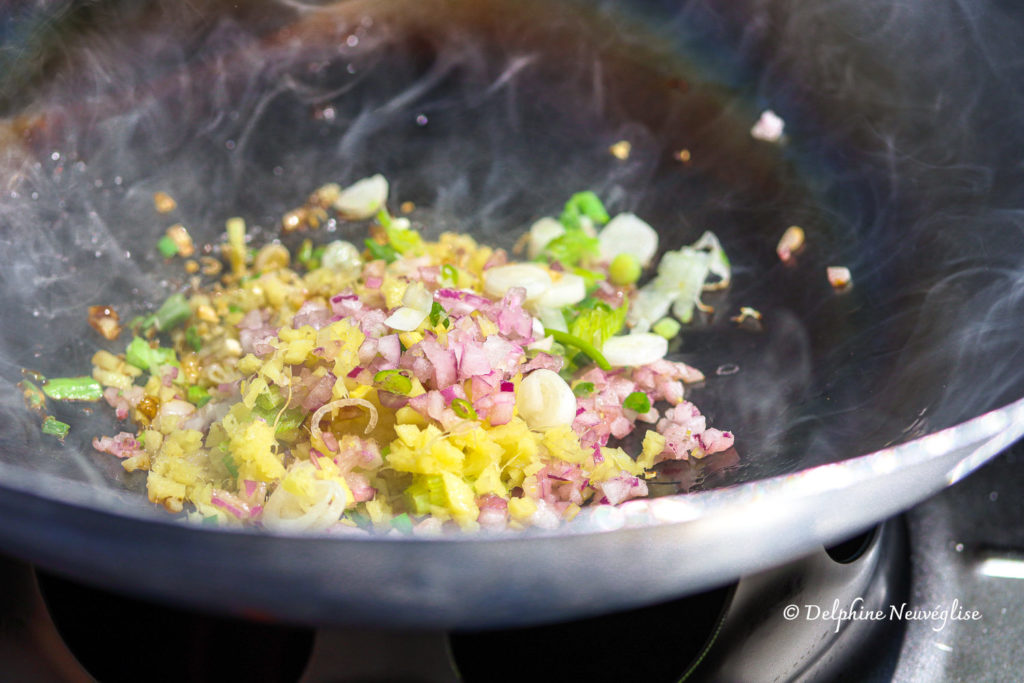 Préparation du wok de légumes