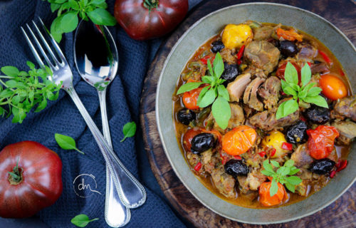 Sauté de Maigre de Jarret de Porc Noir de Bigorre AOP à la tomate par Delphine