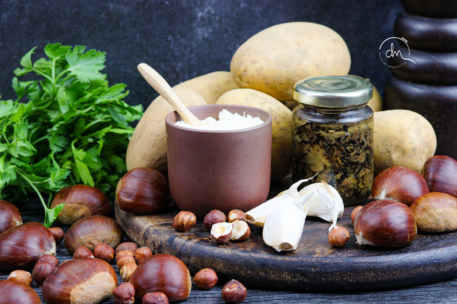 Préparation de l’écrasé de pommes de terre à la truffe