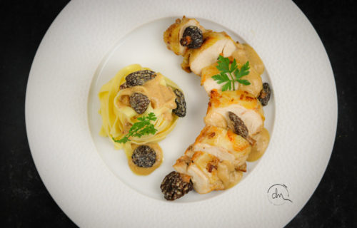 Poulet de Bresse AOP au vin jaune et aux morilles par Delphine