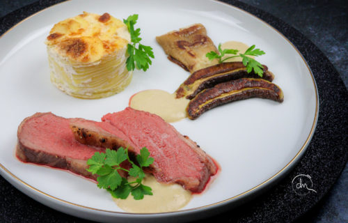 Aiguillette Baronne Angus, cèpes et sauce au Champagne par Delphine