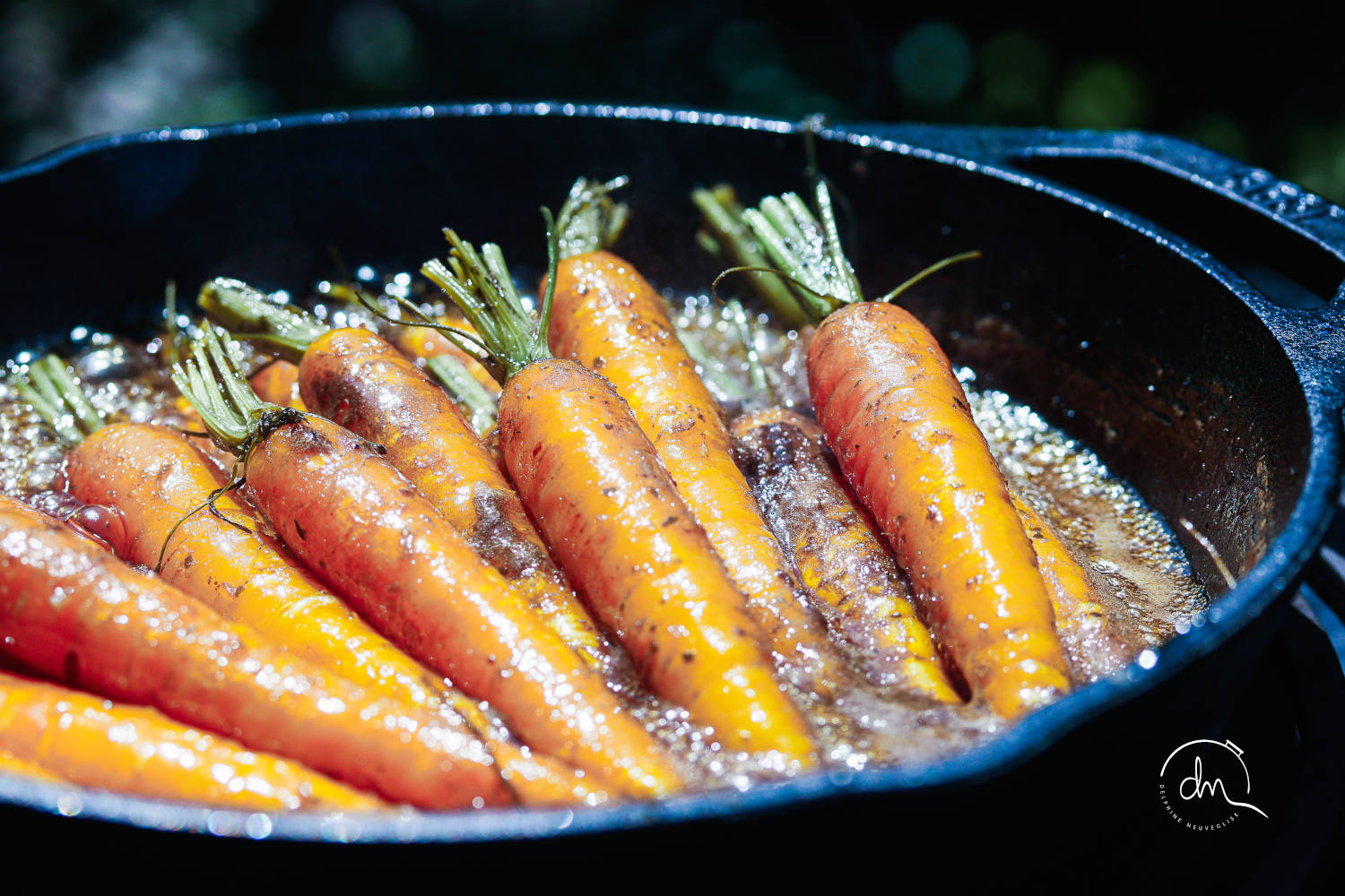 Cuisson des carottes glacées au miel et vinaigre balsamique