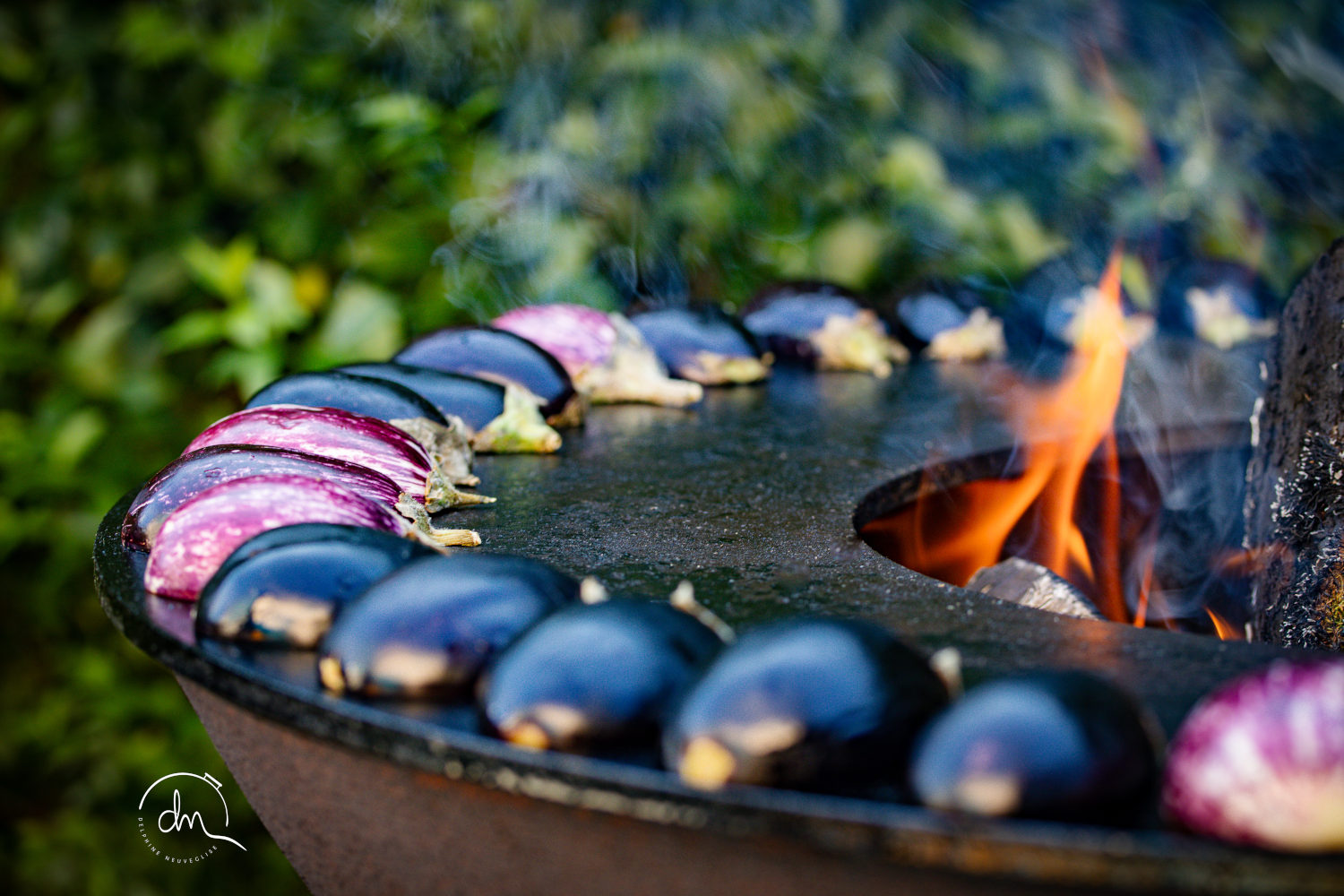 aubergines au brasero plancha