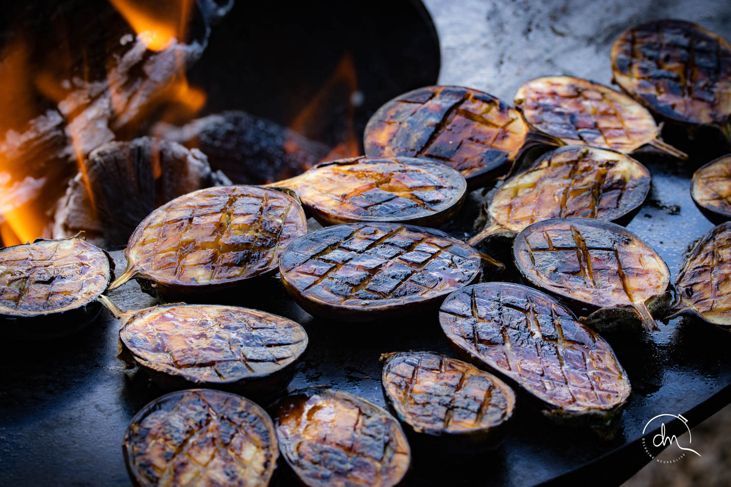 aubergines au brasero plancha