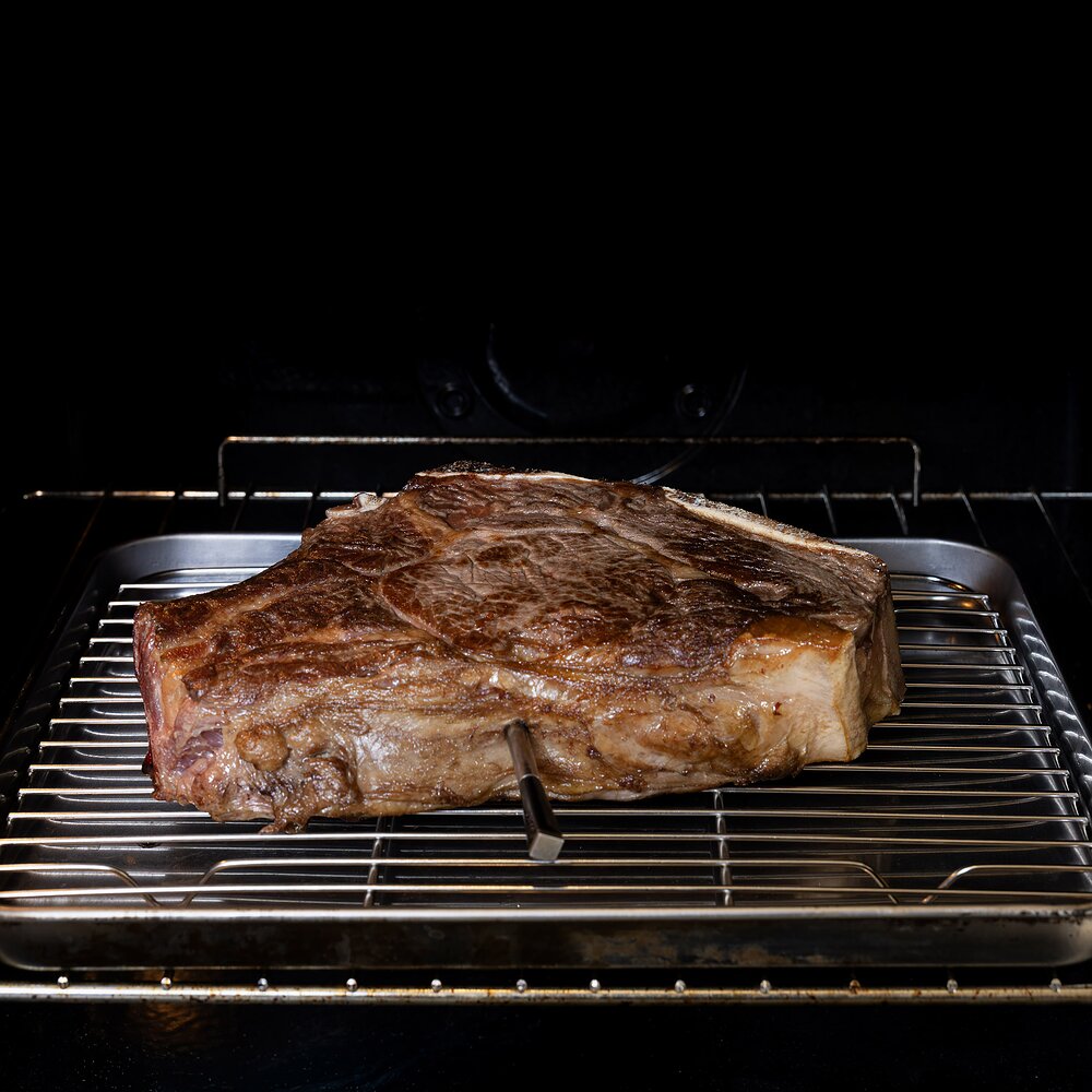 Côte de bœuf Blonde de Galice avec sonde, prête à enfourner