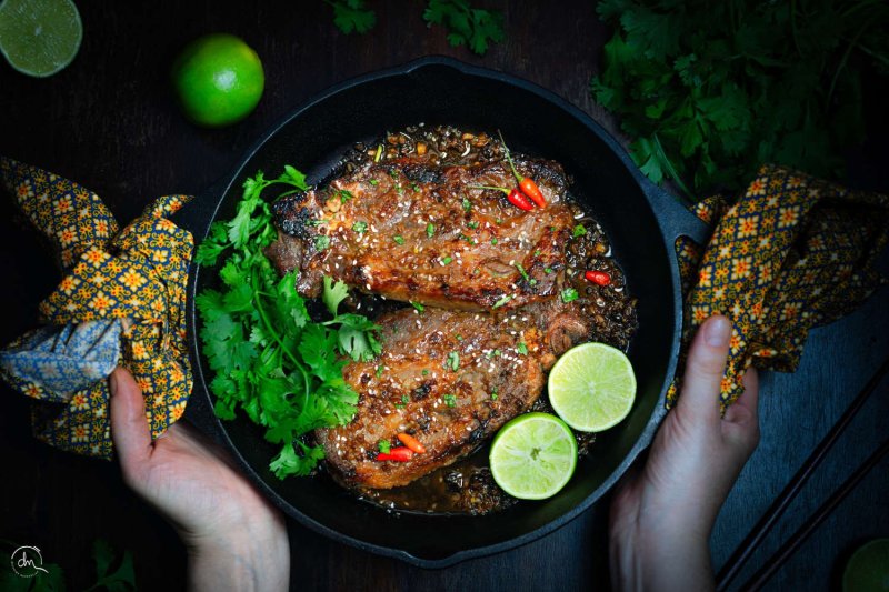 cotes échine de Porc Noir de Bigorre AOP à la vietnamienne