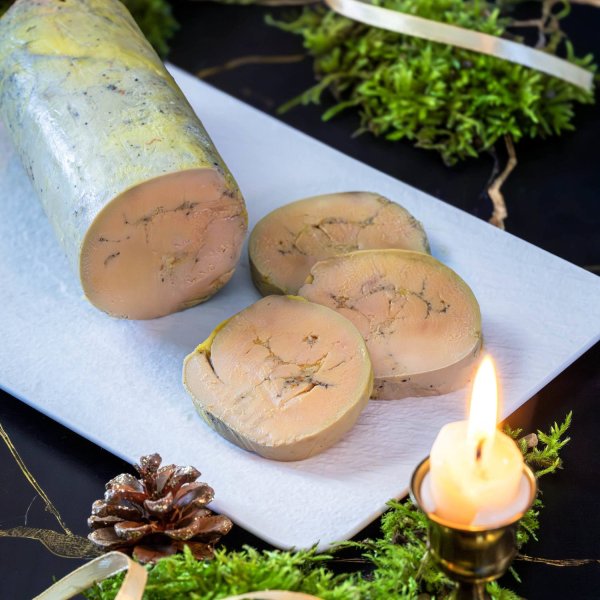 Foie gras IGP Sud-Ouest Label Rouge parfum subtil de Calvados et notes de clémentine corse
