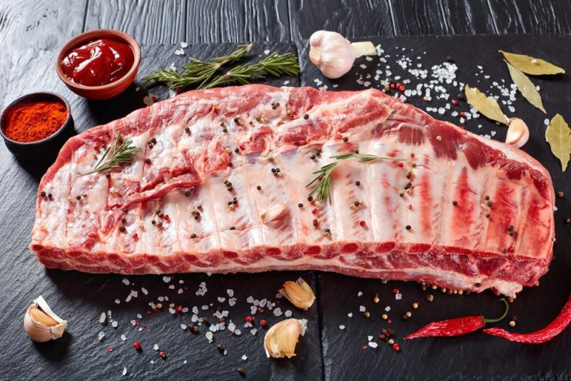 Coustous, ribs, travers de Porc Noir de Bigorre