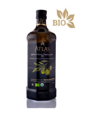Huile d'olive ATLAS extra vierge, première pression à froid.