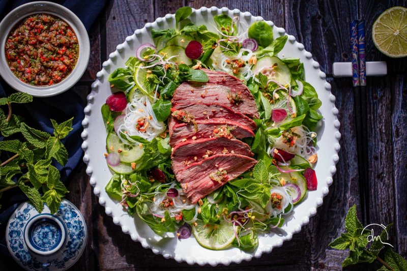 Coeur de rumsteck en salade Thai