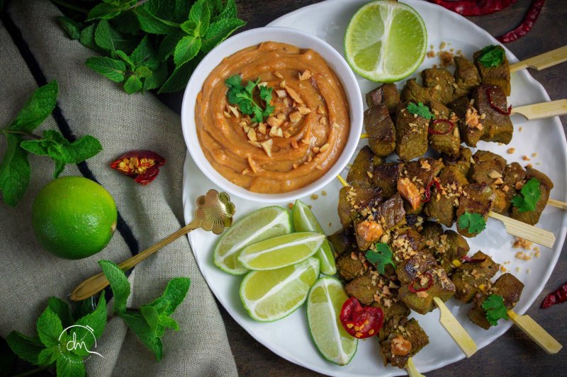 Brochettes de coeur de rumsteck