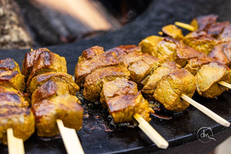 Brochettes de coeur de rumsteck