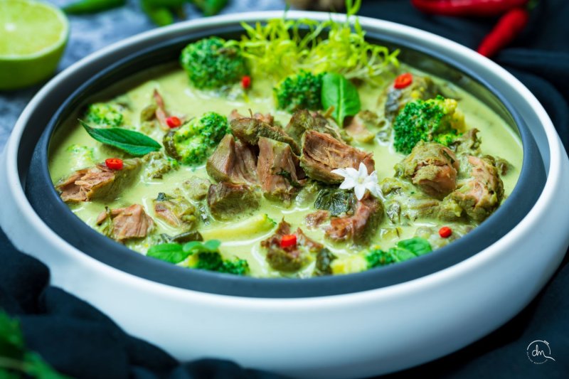 Green Curry de maigre de jarret de Porc Noir de Bigorre AOP